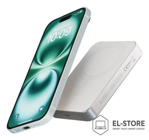 No name ZENS Slim Qi2 Aluminium Powerbank - magnetyczny powerbank 10000 mAh kompatybilny z MagSafe i Qi2 (white)