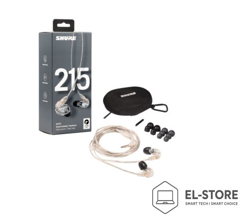 SHURE Shure SE215-CL-EFS - Słuchawki douszne, odłączany kabel, przezroczyste