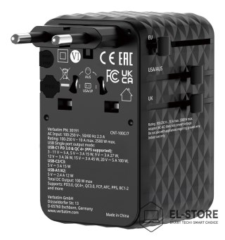 Verbatim Ładowarka Verbatim Charge ´n´ Travel 100W