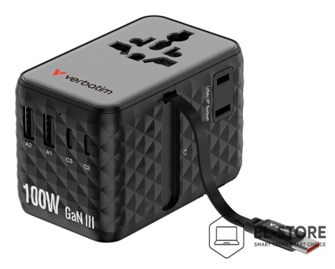 Verbatim Ładowarka Verbatim Charge ´n´ Travel 100W