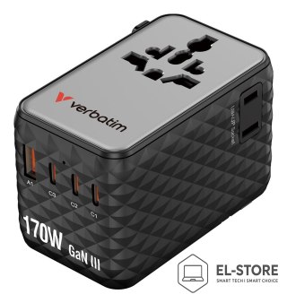 Verbatim Uniwersalny zasilacz podróżny Verbatim Charge 'N' Travel 170 W