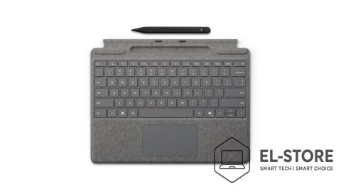 Microsoft (OEM) Microsoft Surface Pro Keyboard with Slim Pen for Business QWERTZ Niemiecki Microsoft Cover port Platyna