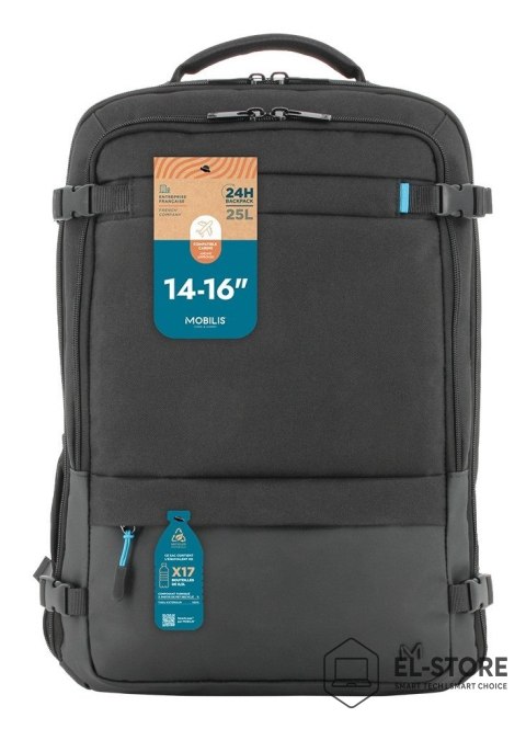 No name Mobilis 025031 torba na laptop 40,6 cm (16") Plecak Czarny