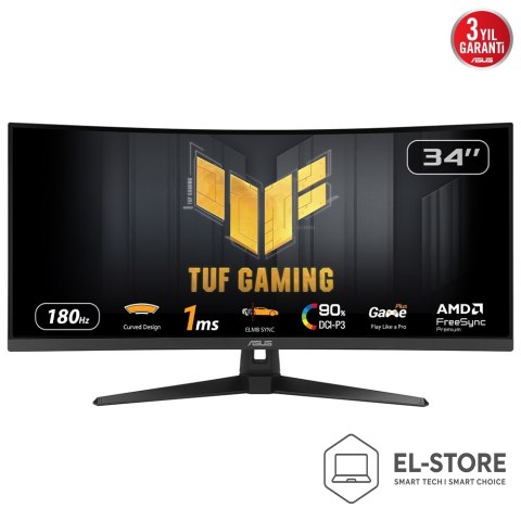 ASUS ASUS TUF Gaming VG34VQ3B monitor komputerowy 86,4 cm (34") 3440 x 1440 px UltraWide Quad HD LED Czarny