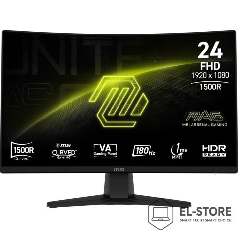 MSI MSI MAG 242C monitor komputerowy 59,9 cm (23.6") 1920 x 1080 px Full HD LCD Czarny