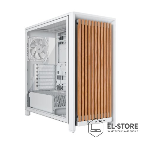 Corsair Corsair FRAME 4000D WOOD RS Midi Tower Drewno, Biały