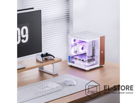 Jonsbo Obudowa PC Jonsbo TK-0, Mini-Tower, Mini-ITX, Tempered Glass, Holz - weiß