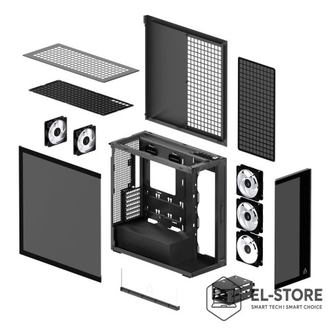 No name Obudowa Arctic Xtender Schwarz Glasfenster ohne GPU mount