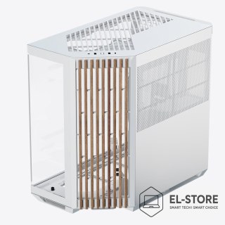 APNX Obudowa komputerowa APNX V1 PC-Gehäuse, Midi-Tower, ATX, Tempered Glass - Holz, biały