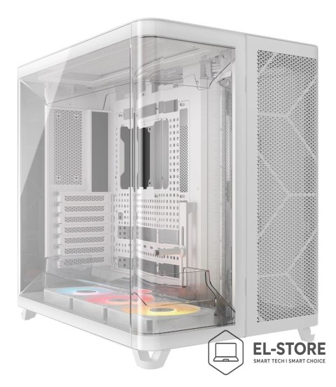Corsair Corsair AIR 5400 RS-R ARGB PC-Case, Midi Tower, Szkło hartowane, RGB - białe, 2x wentylatory 120 mm w zestawie