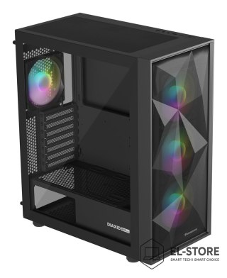 NATEC NATEC OBUDOWA GAMINGOWA GENESIS DIAXID 605 ARGB MIDI TOWER USB-C Z OKNEM CZARNA
