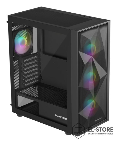 NATEC NATEC OBUDOWA GAMINGOWA GENESIS DIAXID 605 ARGB MIDI TOWER USB-C Z OKNEM CZARNA