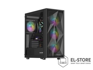 NATEC NATEC OBUDOWA GAMINGOWA GENESIS DIAXID 605 ARGB MIDI TOWER USB-C Z OKNEM CZARNA