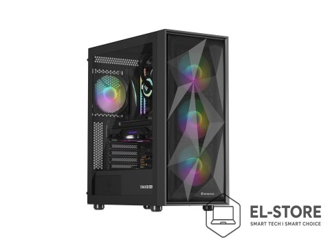 NATEC NATEC OBUDOWA GAMINGOWA GENESIS DIAXID 605 ARGB MIDI TOWER USB-C Z OKNEM CZARNA
