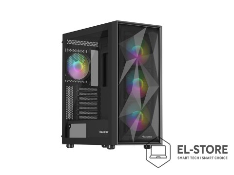NATEC NATEC OBUDOWA GAMINGOWA GENESIS DIAXID 605 ARGB MIDI TOWER USB-C Z OKNEM CZARNA
