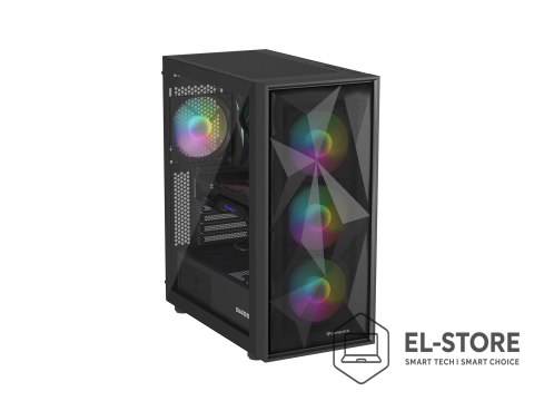 NATEC NATEC OBUDOWA GAMINGOWA GENESIS DIAXID 605 ARGB MIDI TOWER USB-C Z OKNEM CZARNA