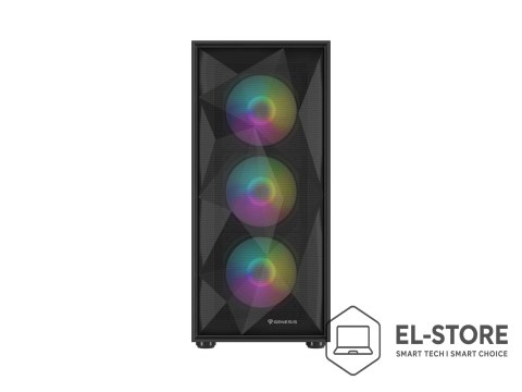 NATEC NATEC OBUDOWA GAMINGOWA GENESIS DIAXID 605 ARGB MIDI TOWER USB-C Z OKNEM CZARNA