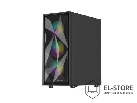 NATEC NATEC OBUDOWA GAMINGOWA GENESIS DIAXID 605 ARGB MIDI TOWER USB-C Z OKNEM CZARNA