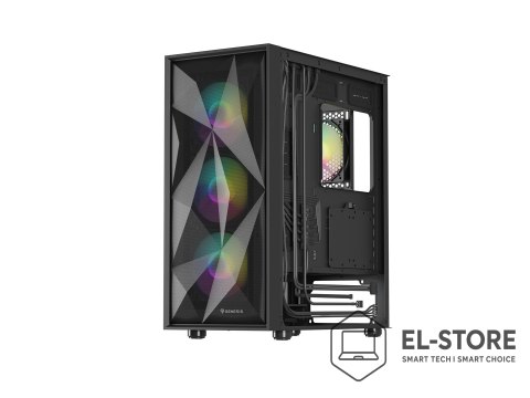 NATEC NATEC OBUDOWA GAMINGOWA GENESIS DIAXID 605 ARGB MIDI TOWER USB-C Z OKNEM CZARNA