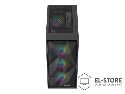 NATEC NATEC OBUDOWA GAMINGOWA GENESIS DIAXID 605 ARGB MIDI TOWER USB-C Z OKNEM CZARNA