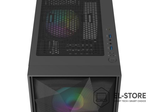 NATEC NATEC OBUDOWA GAMINGOWA GENESIS DIAXID 605 ARGB MIDI TOWER USB-C Z OKNEM CZARNA