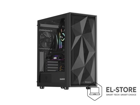 NATEC NATEC OBUDOWA GAMINGOWA GENESIS DIAXID 605F MIDI TOWER USB-C Z OKNEM CZARNA