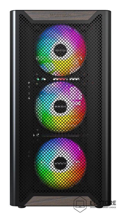 Montech Drewniana obudowa PC Montech XR, Midi-Tower, ATX, ARGB, szkło hartowane