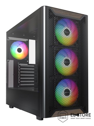 Montech Drewniana obudowa PC Montech XR, Midi-Tower, ATX, ARGB, szkło hartowane