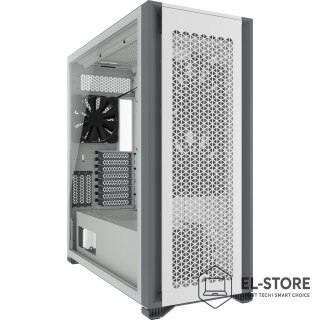 Corsair Korsarz | Obudowa komputera ze szkła hartowanego | PRZEPŁYW POWIETRZA 7000D | Szyba boczna | Biały | Pełna wieża | Zasilacz w ze
