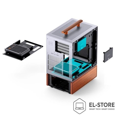 Jonsbo Obudowa PC Jonsbo T7, Midi-Tower, mATX, Szkło Hartowane - srebrne