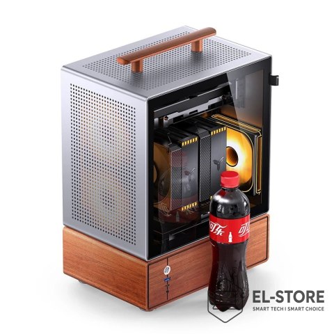Jonsbo Obudowa PC Jonsbo T7, Midi-Tower, mATX, Szkło Hartowane - srebrne