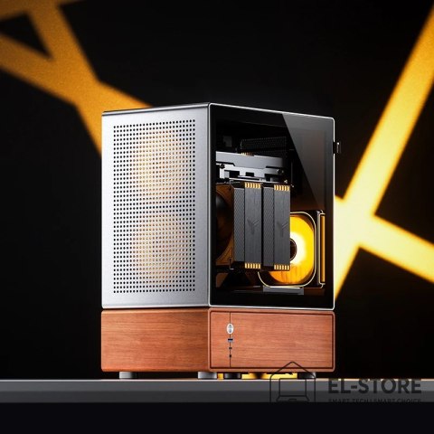 Jonsbo Obudowa PC Jonsbo T7, Midi-Tower, mATX, Szkło Hartowane - srebrne