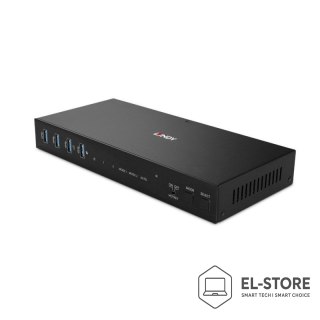 LINDY Lindy 2-portowy przełącznik KVM HDMI 4K60 USB3.0 z podwójną głowicą