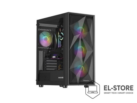 NATEC NATEC OBUDOWA GAMINGOWA GENESIS DIAXID 605 ARGB MIDI TOWER USB-C Z OKNEM CZARNA