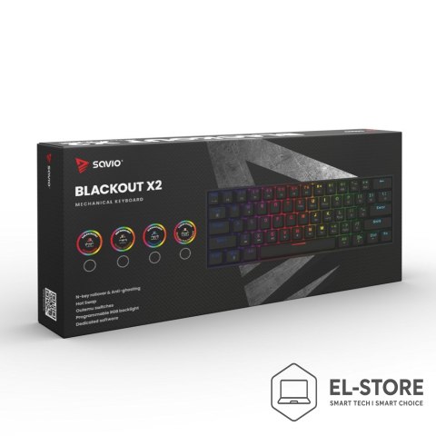 SAVIO SAVIO KLAWIATURA MECHANICZNA BLACKOUT X2 OUTEMU BLUE HOT SWAP