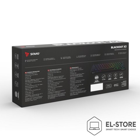 SAVIO SAVIO KLAWIATURA MECHANICZNA BLACKOUT X2 OUTEMU BLUE HOT SWAP