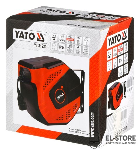 YATO Przedłużacz elek. na zwijaku 20m YT-81221 YATO