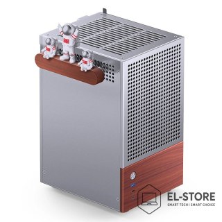 Jonsbo Obudowa PC Jonsbo T6 Mini-Tower, Mini-ITX, szkło hartowane, drewno - srebrna