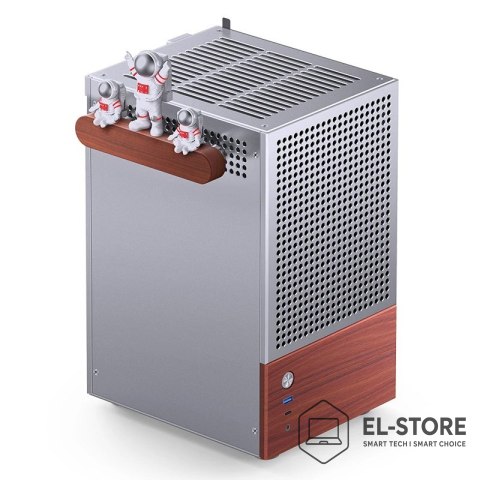 Jonsbo Obudowa PC Jonsbo T6 Mini-Tower, Mini-ITX, szkło hartowane, drewno - srebrna