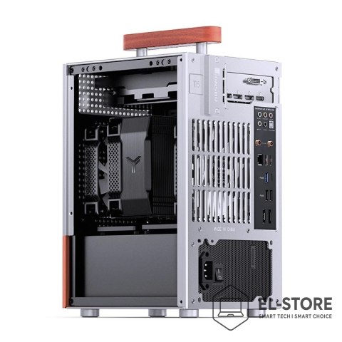 Jonsbo Obudowa PC Jonsbo T6 Mini-Tower, Mini-ITX, szkło hartowane, drewno - srebrna