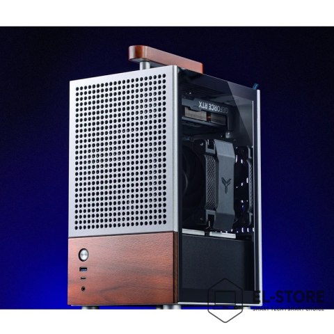 Jonsbo Obudowa PC Jonsbo T6 Mini-Tower, Mini-ITX, szkło hartowane, drewno - srebrna