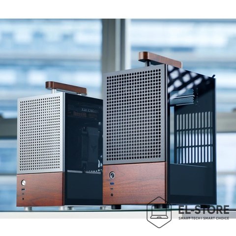 Jonsbo Obudowa PC Jonsbo T6 Mini-Tower, Mini-ITX, szkło hartowane, drewno - srebrna