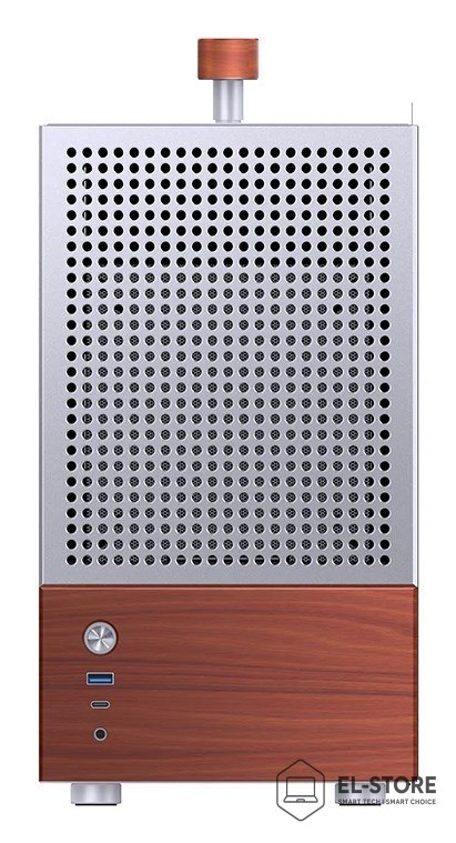 Jonsbo Obudowa PC Jonsbo T6 Mini-Tower, Mini-ITX, szkło hartowane, drewno - srebrna