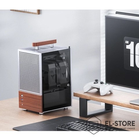 Jonsbo Obudowa PC Jonsbo T6 Mini-Tower, Mini-ITX, szkło hartowane, drewno - srebrna