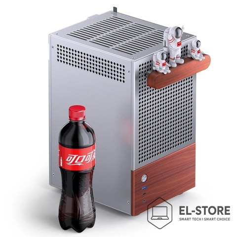Jonsbo Obudowa PC Jonsbo T6 Mini-Tower, Mini-ITX, szkło hartowane, drewno - srebrna