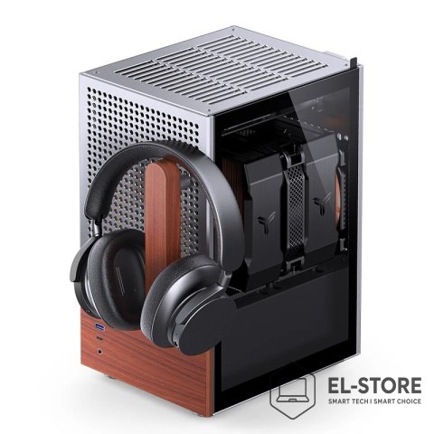 Jonsbo Obudowa PC Jonsbo T6 Mini-Tower, Mini-ITX, szkło hartowane, drewno - srebrna