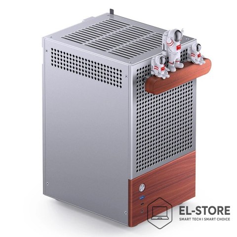 Jonsbo Obudowa PC Jonsbo T6 Mini-Tower, Mini-ITX, szkło hartowane, drewno - srebrna