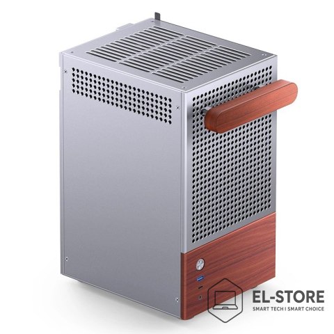 Jonsbo Obudowa PC Jonsbo T6 Mini-Tower, Mini-ITX, szkło hartowane, drewno - srebrna