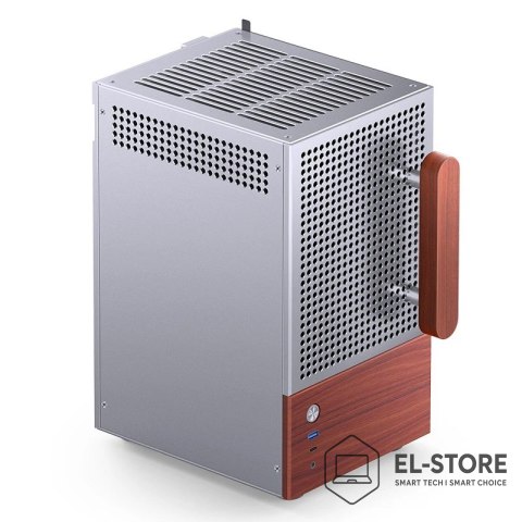 Jonsbo Obudowa PC Jonsbo T6 Mini-Tower, Mini-ITX, szkło hartowane, drewno - srebrna