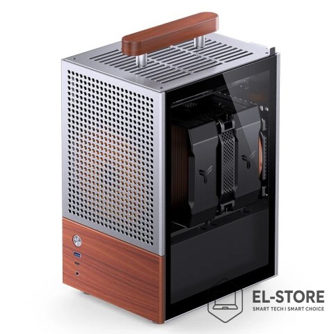 Jonsbo Obudowa PC Jonsbo T6 Mini-Tower, Mini-ITX, szkło hartowane, drewno - srebrna